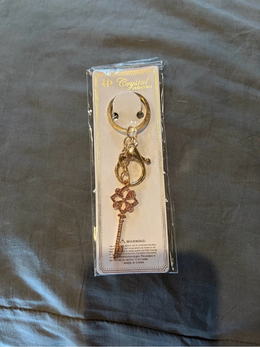 Pink crystal key bagcharm/keychain
